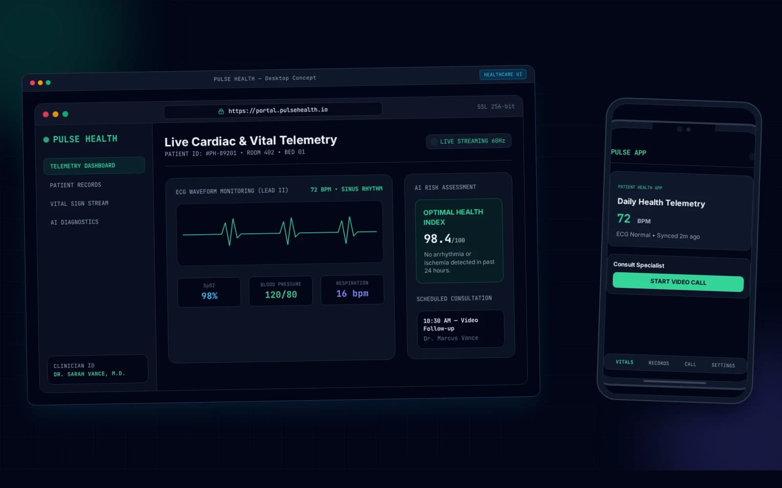 Pulse Health Hero View