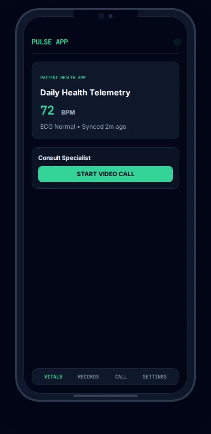Pulse Health mobile interface concept