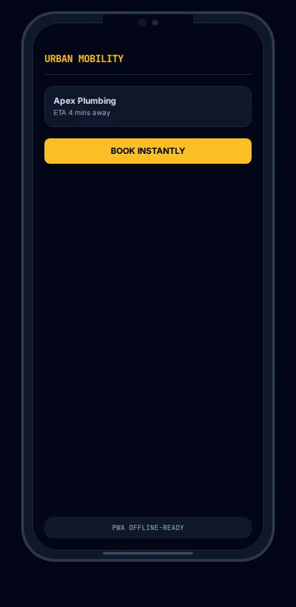 Local Services Platform mobile view concept