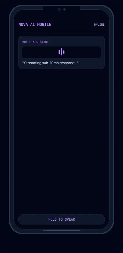 Nova AI Assistant mobile interface concept preview